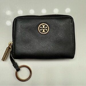 Tory Burch Black Leather Keyring Wallet